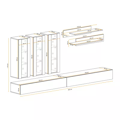 Hängende Wohnzimmer-Wandleuchte FREYA 3 - weiß