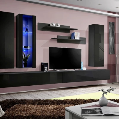 Hängende Wohnzimmer-Wandleuchte FREYA 4 - schwarz