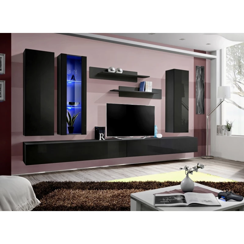 Hängende Wohnzimmer-Wandleuchte FREYA 4 - schwarz