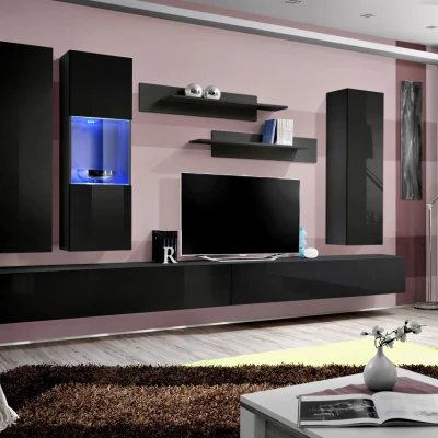 Hängende Wohnzimmer-Wandleuchte FREYA 5 - schwarz