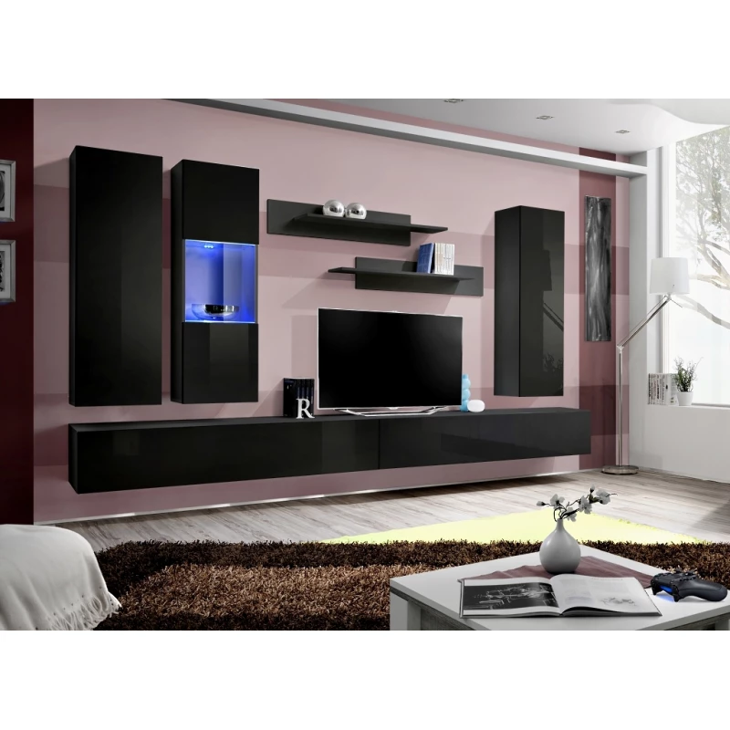 Hängende Wohnzimmer-Wandleuchte FREYA 5 - schwarz