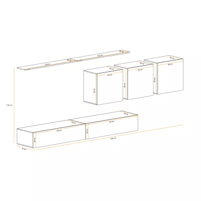 Wohnwand RIONATA 7 – Graphit/Wotan-Eiche
