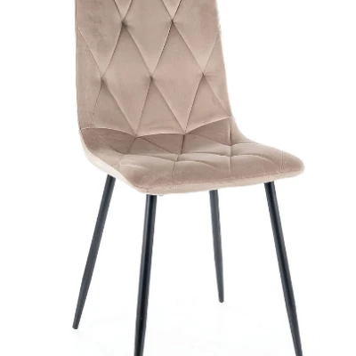 WIEKA gepolsterter Esszimmerstuhl - schwarz / dunkelbeige