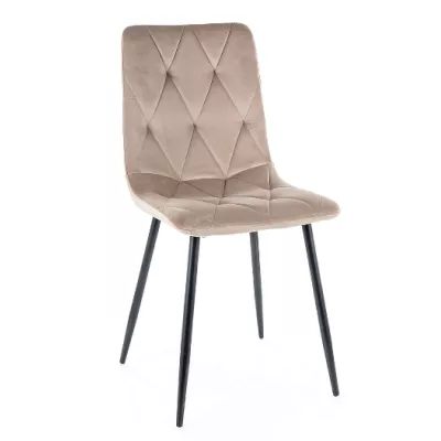 WIEKA gepolsterter Esszimmerstuhl - schwarz / dunkelbeige