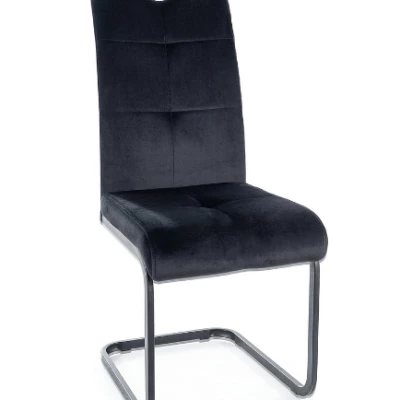 KASJA gepolsterter Esszimmerstuhl - schwarz / schwarz