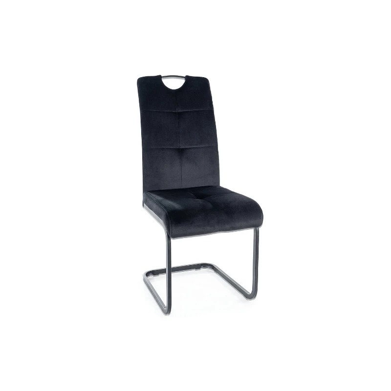 KASJA gepolsterter Esszimmerstuhl - schwarz / schwarz