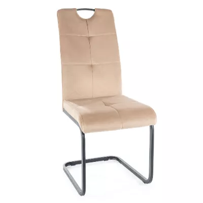 Gepolsterter Esszimmerstuhl KASJA - schwarz / beige