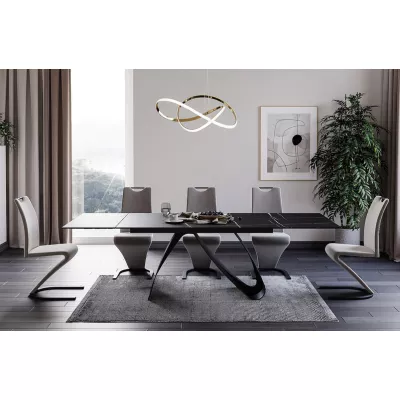 Ausziehbarer Esstisch HELIO - 160x90, schwarz