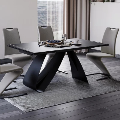 Ausziehbarer Esstisch HELIO - 160x90, schwarz