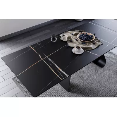 Ausziehbarer Esstisch HELIO - 160x90, schwarz