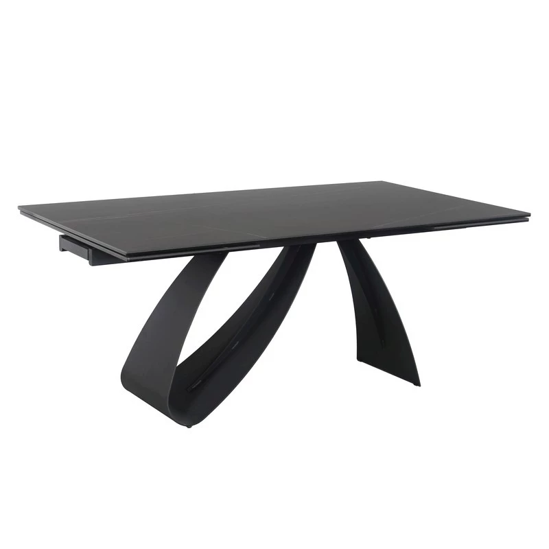Ausziehbarer Esstisch HELIO - 160x90, schwarz