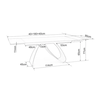 Ausziehbarer Esstisch HELIO - 160x90, schwarz