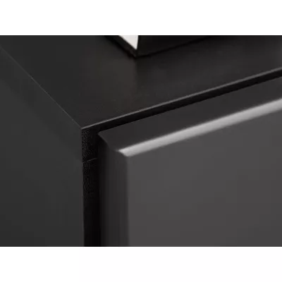Wohnzimmerwand mit Elektrokamin AINA – Schwarz/Perlgrau