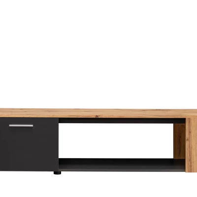 TV-Ständer BASILIE – Schwarz / Wotan-Eiche