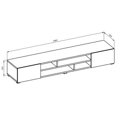 TV-Bank NIKOL – schwarzer Onyx