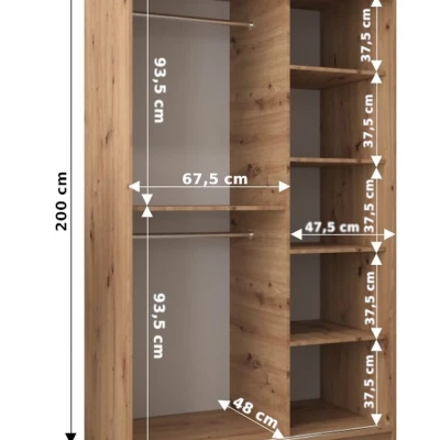 Kleiderschrank MARIA – Breite 120 cm, weiß