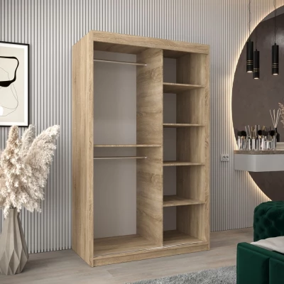 Kleiderschrank MARIA – Breite 120 cm, Sonoma-Eiche / Weiß