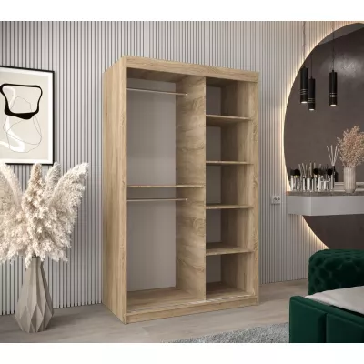 Kleiderschrank MARIA – Breite 120 cm, Sonoma-Eiche / Weiß