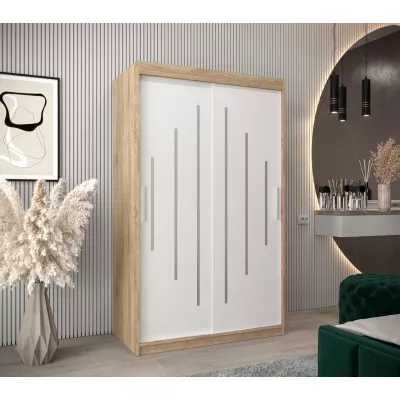 Kleiderschrank MARIA – Breite 120 cm, Sonoma-Eiche / Weiß