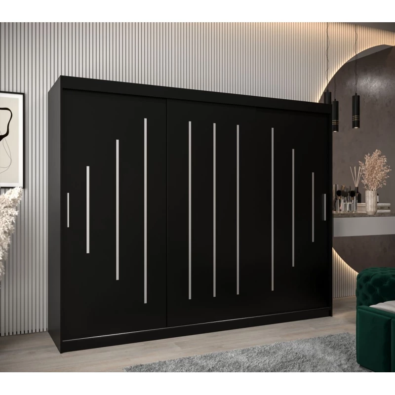 Kleiderschrank ESTER – Breite 250 cm, schwarz