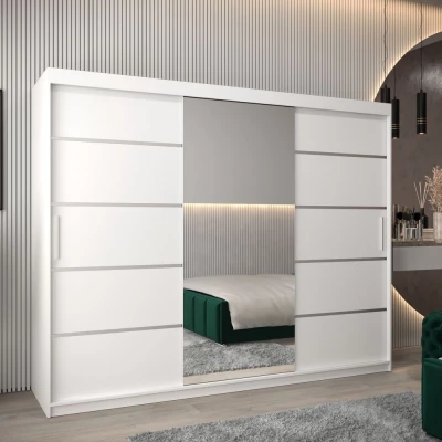 Spiegel-Kleiderschrank ADELA – 250 cm, weiß