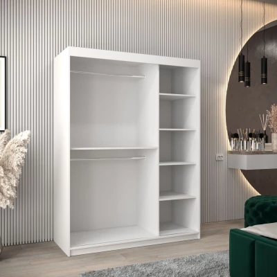 Kleiderschrank mit Spiegel KATI – Breite 150 cm, weiß
