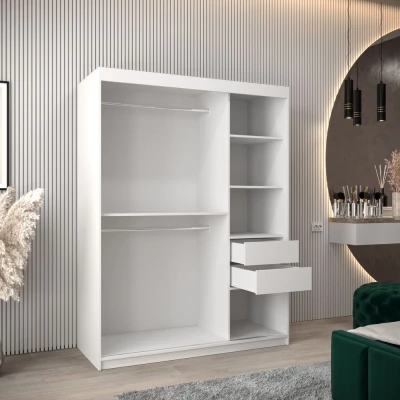Kleiderschrank mit Spiegel KATI – Breite 150 cm, weiß