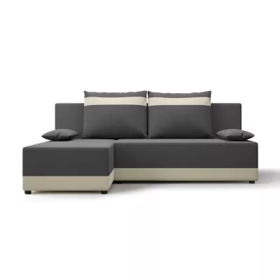 Ecksofa OLIVE – Dunkelgrau/Beige