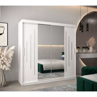 Kleiderschrank mit Spiegel SOFIA – Breite 200 cm, weiß