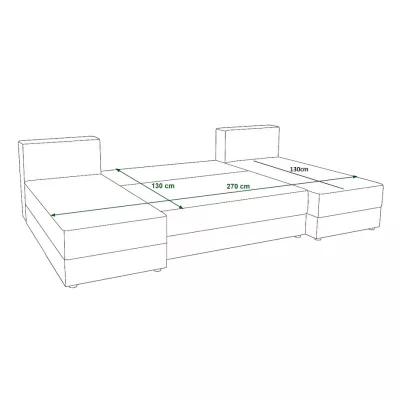 Couchgarnitur in U-Form OPHELIA – Schwarz/Rot