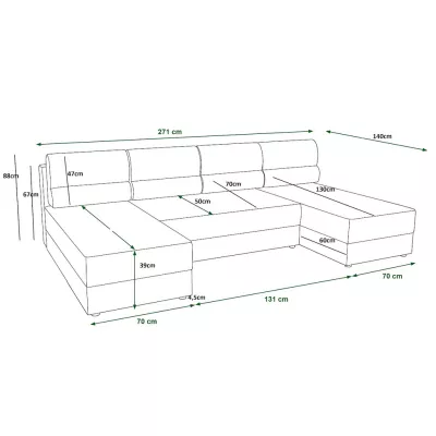 Couchgarnitur in U-Form OPHELIA – Schwarz/Rot