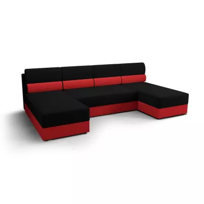 Couchgarnitur in U-Form OPHELIA – Schwarz/Rot