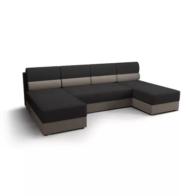 Couchgarnitur in U-Form OPHELIA – Dunkelgrau/Hellbraun