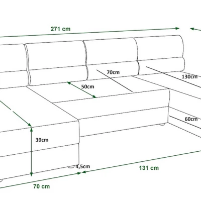 Couchgarnitur in U-Form OPHELIA – Dunkelgrau/Hellbraun