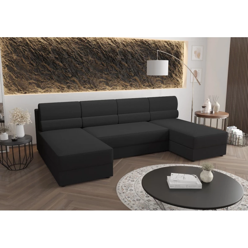 Couchgarnitur in U-Form OPHELIA – Dunkelgrau