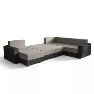 U-förmige Couchgarnitur VANITA – linke Ausführung, Beige/Braun