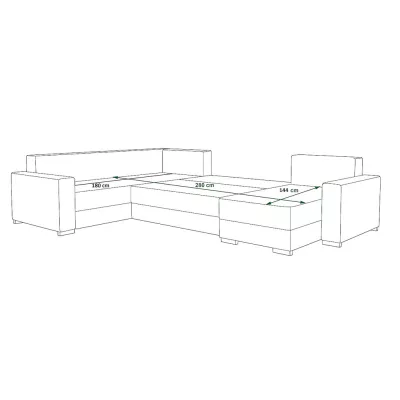 U-förmige Couchgarnitur VANITA – linke Ausführung, Beige/Braun