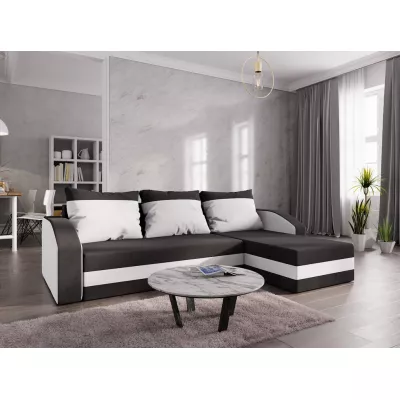Ecksofa CHIARA – Schwarz/Weiß