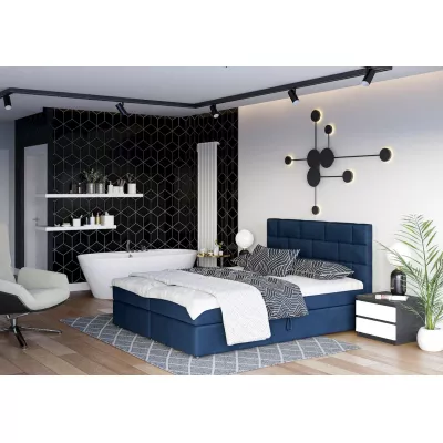 Boxspringbett mit Stauraum WALLY COMFORT – 200x200, Blau