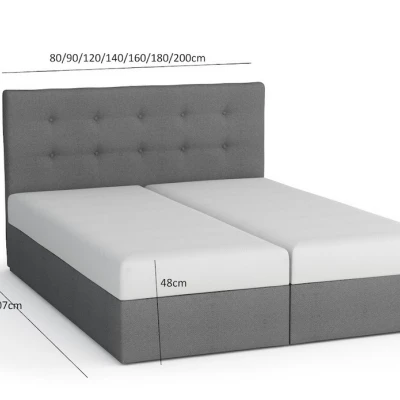Boxspringbett mit Stauraum WALLY COMFORT – 200x200, Dunkelgrau