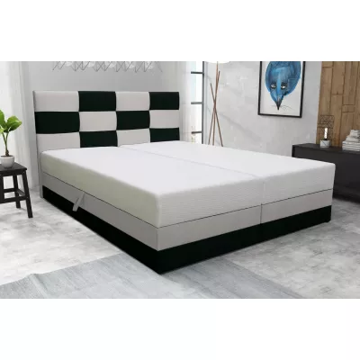 Boxspringbett mit Stauraum MARLEN COMFORT – 140x200, Anthrazit / Beige