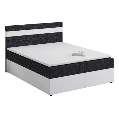 Boxspringbett mit Stauraum SISI COMFORT – 160x200, Schwarz / Weiß