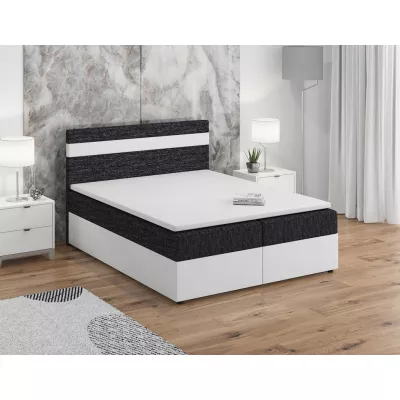 Boxspringbett mit Stauraum SISI COMFORT – 160x200, Schwarz / Weiß