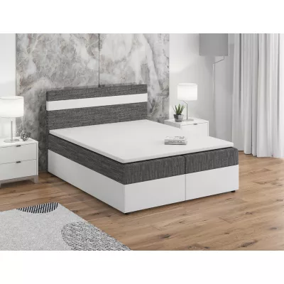 Boxspringbett mit Stauraum SISI COMFORT – 200x200, Grau / Weiß