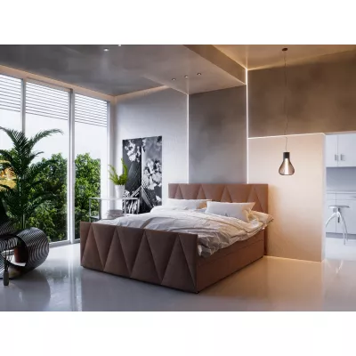 Boxspring-Doppelbett VASILISA COMFORT 3 – 180x200, Braun