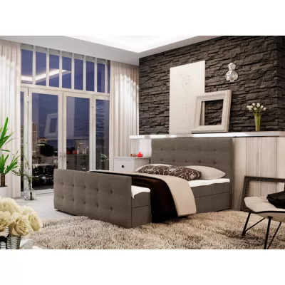 Boxspring-Doppelbett VASILISA 2 – 160x200, Hellbraun
