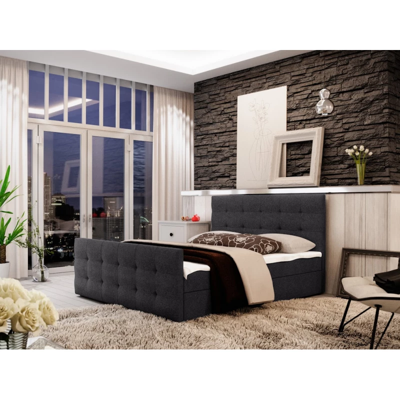 Boxspring-Doppelbett VASILISA 2 – 160x200, Dunkelgrau