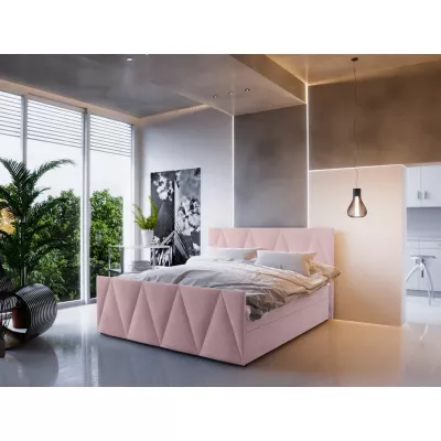 Boxspring-Doppelbett VASILISA 3 – 200x200, Rosa