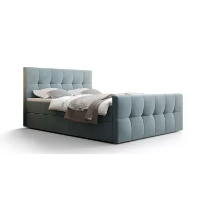 Boxspringbett mit Stauraum ELIONE – 200x200, Graublau