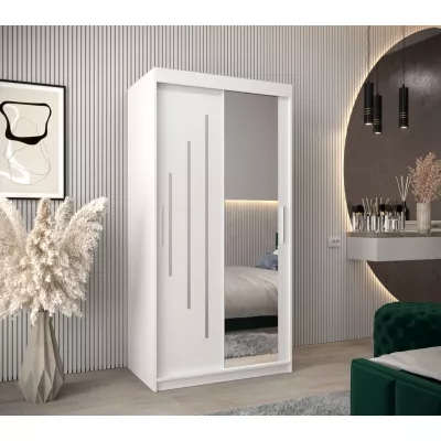 Kleiderschrank mit Spiegel aus EVA – Breite 100 cm, weiß